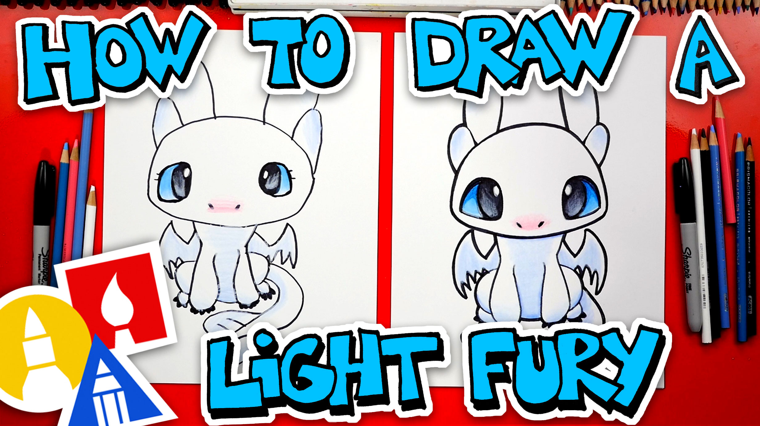 How To Draw A Light Fury From How To Train Your Dragon - Art For Kids Hub