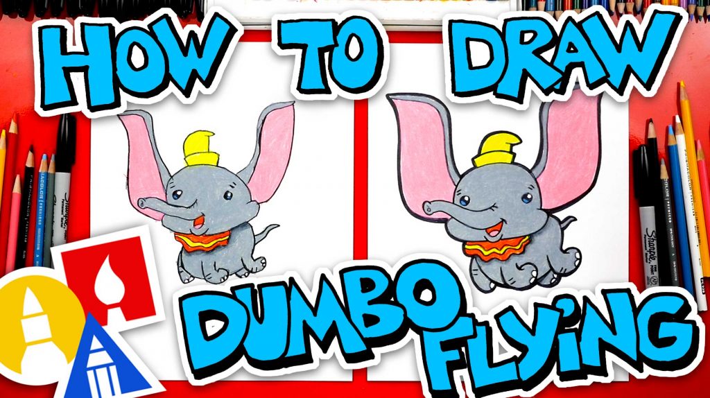 How To Draw Dumbo Flying