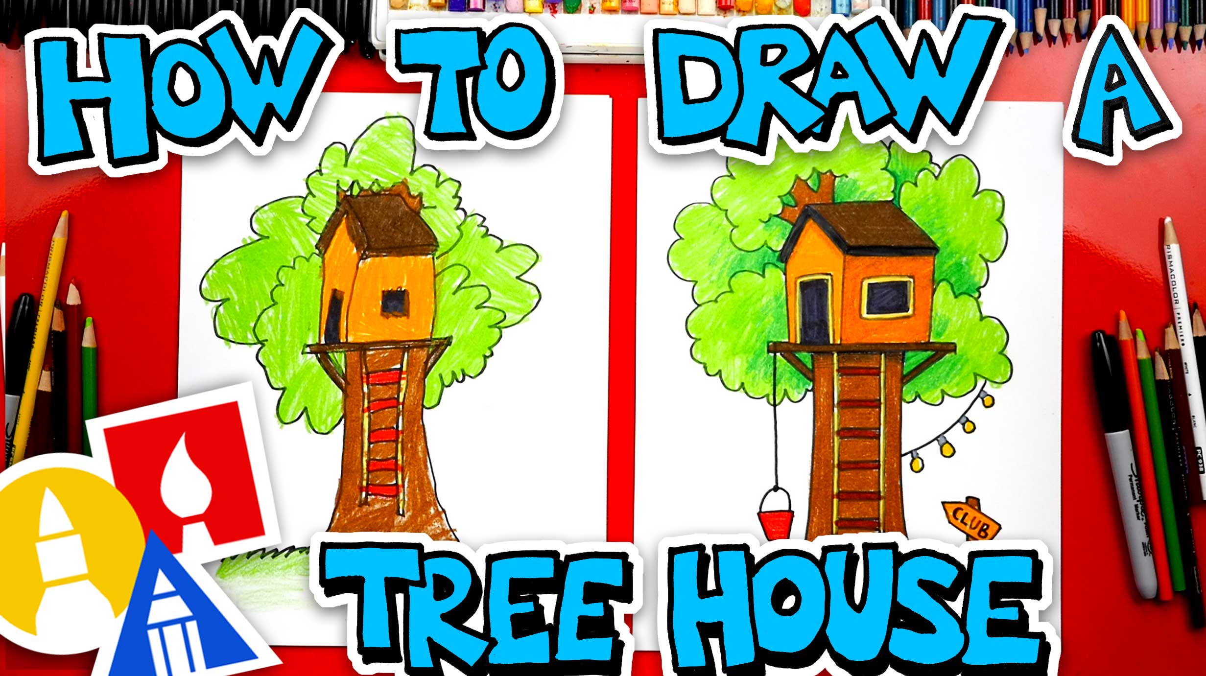 How To Draw A Tree House - Art For Kids Hub -