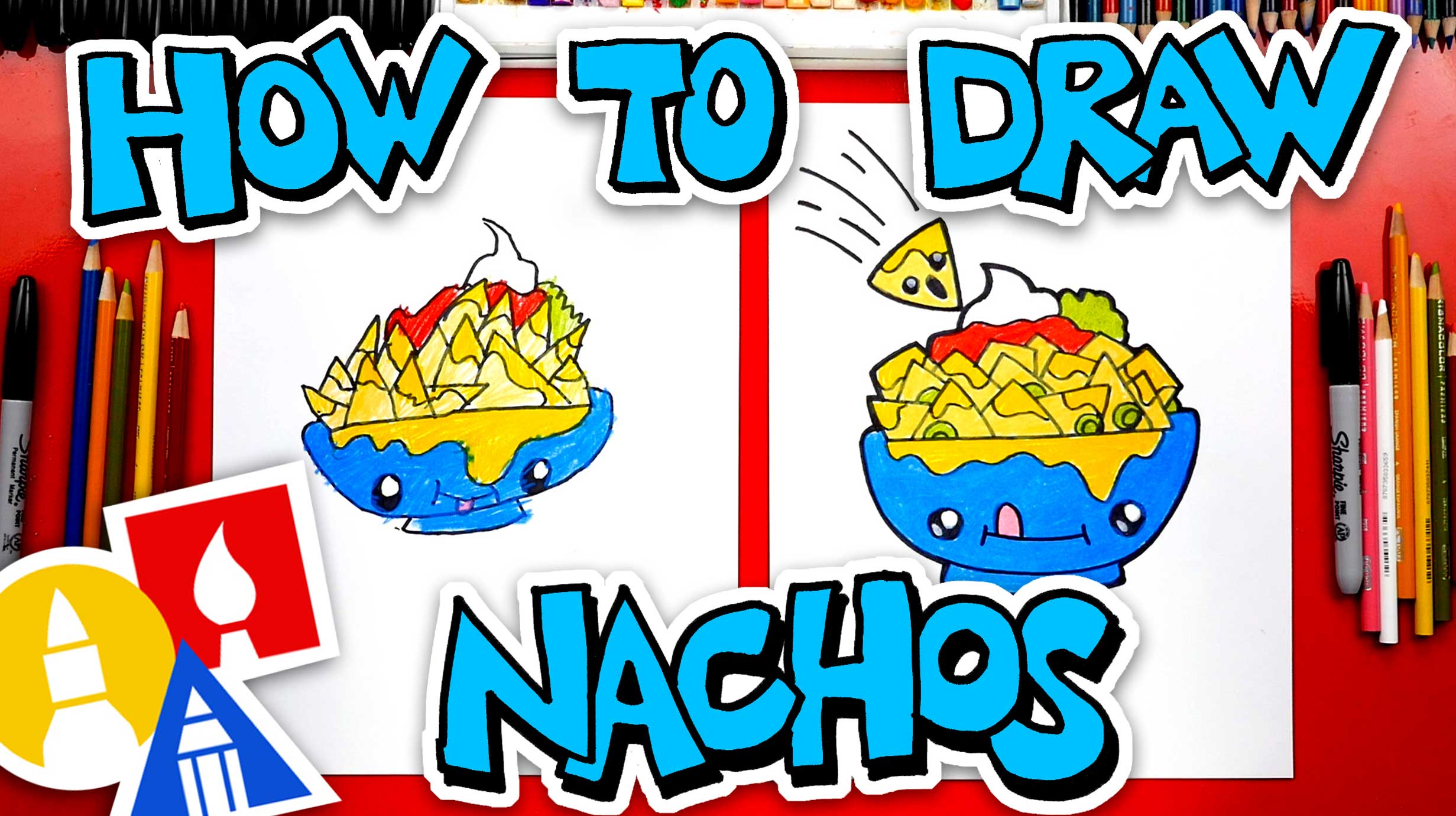 How To Draw Funny Nachos Art For Kids Hub