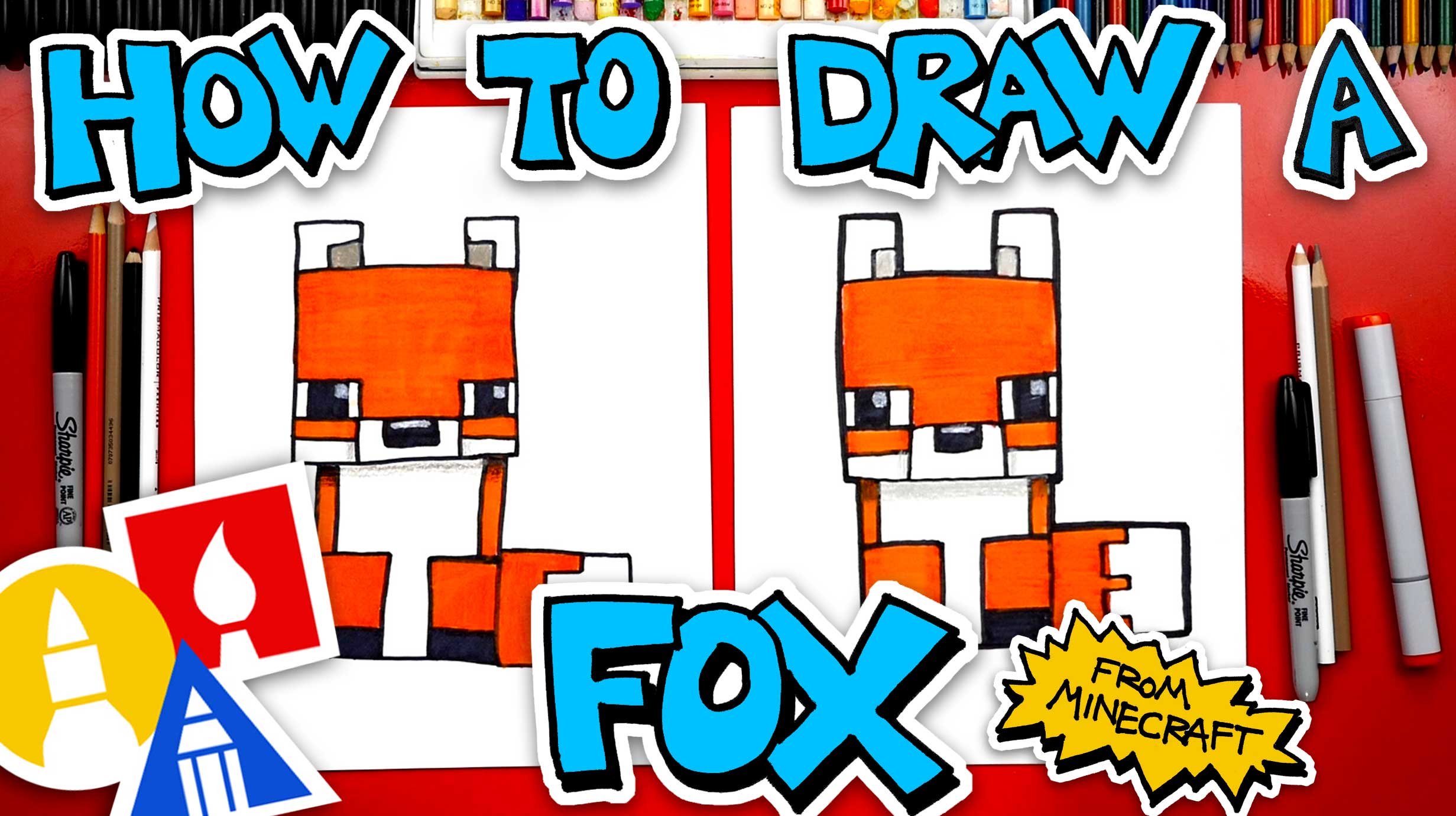 How To Draw A Fox From Minecraft Art For Kids Hub