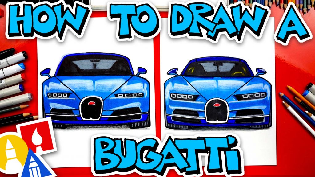 How To Draw A Bugatti Chiron (Front View)