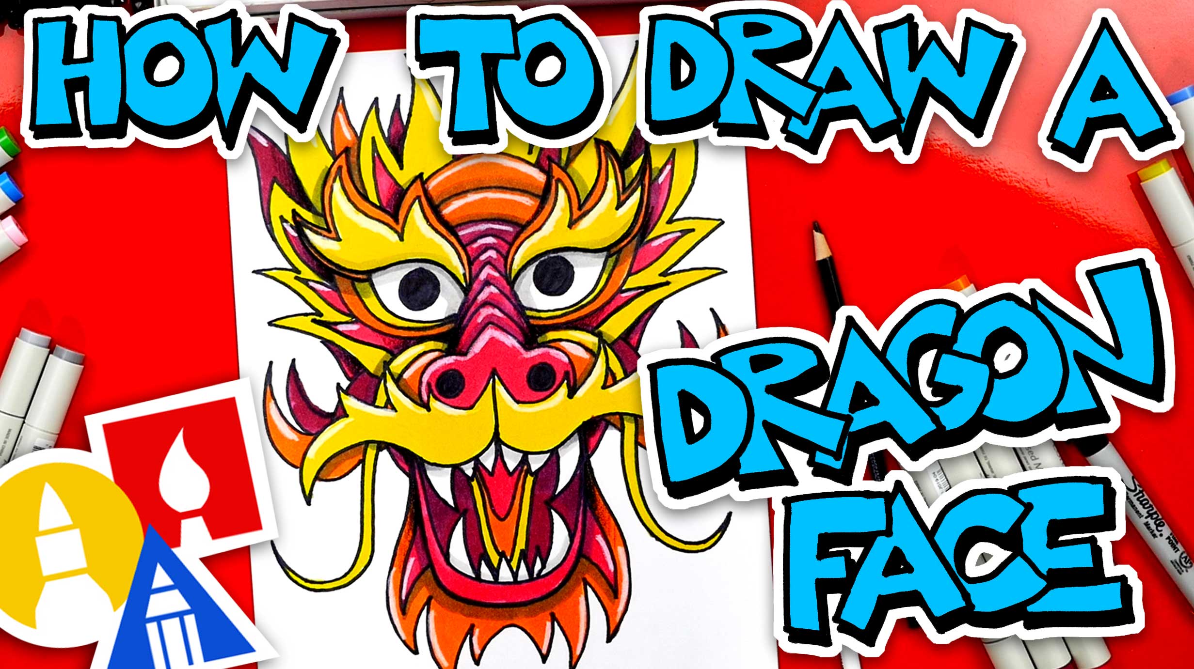 How To Draw A Chinese Dragon Face Art For Kids Hub