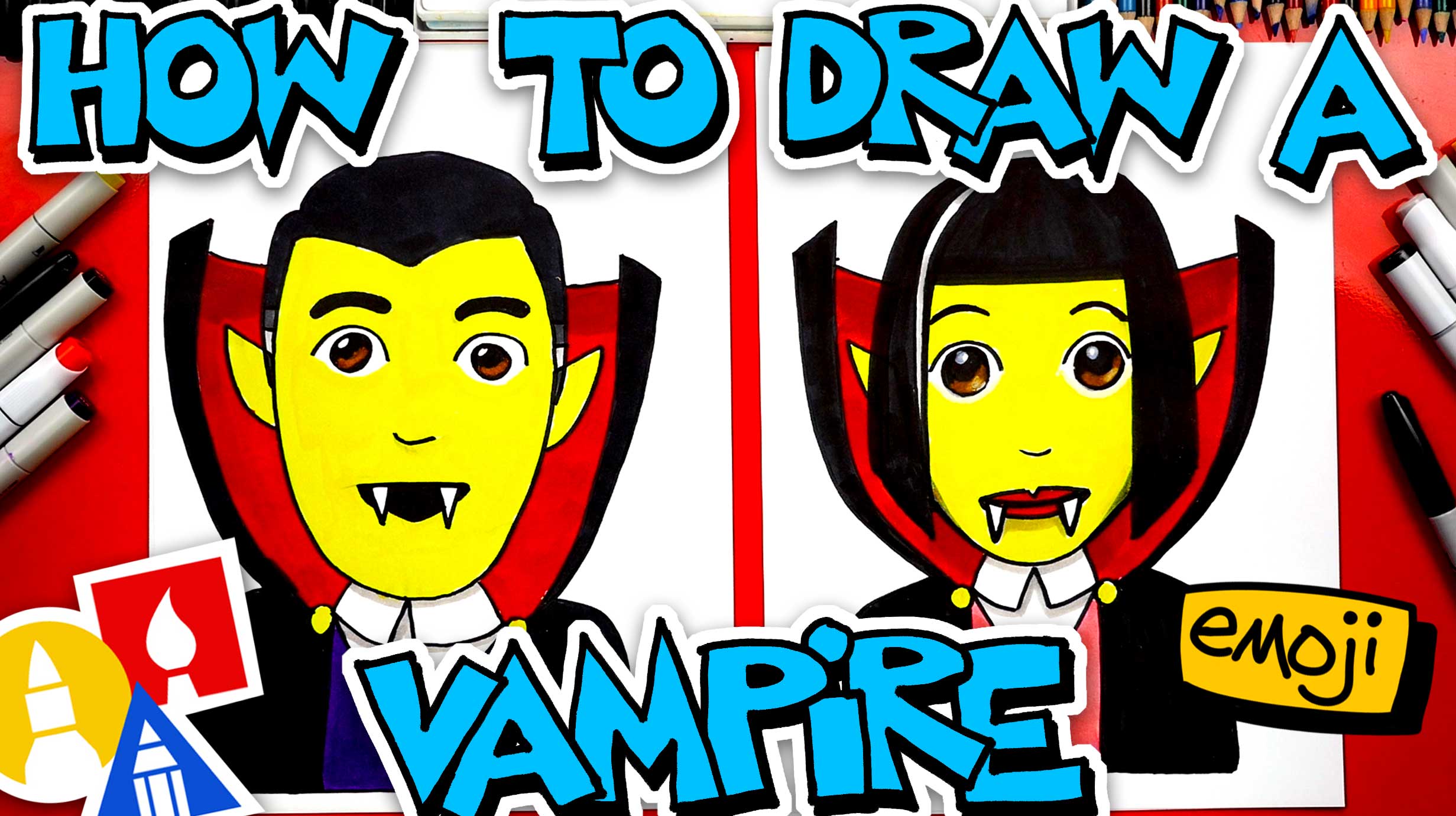 How To Draw A Vampire Emoji 🧛‍♂️🧛‍♀️ - Art For Kids Hub -