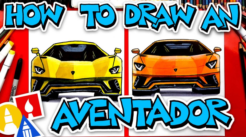 How To Draw A Lamborghini Aventador S (Front View)