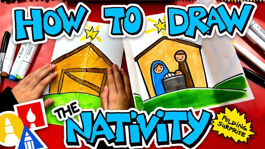 How To Draw The Christmas Nativity With Folding Surprise