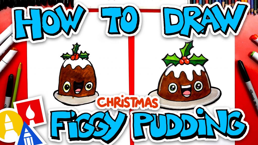 How To Draw Funny Figgy Pudding For Christmas