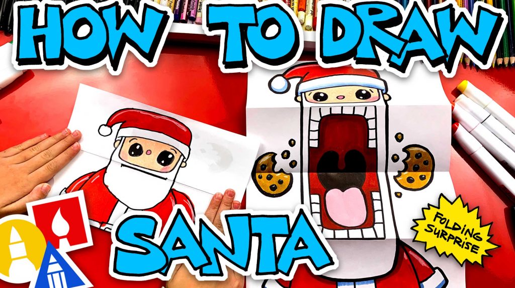 How To Draw Crazy Cookie Santa Puppet – Folding Surprise