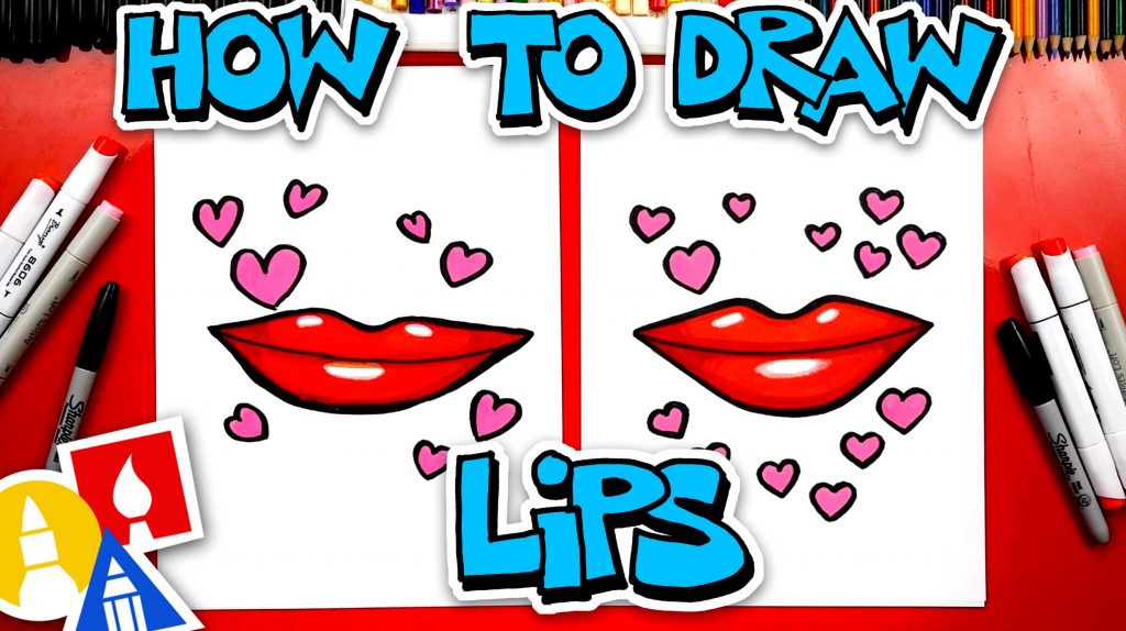 How To Draw A Valentines Day Kissing Lips