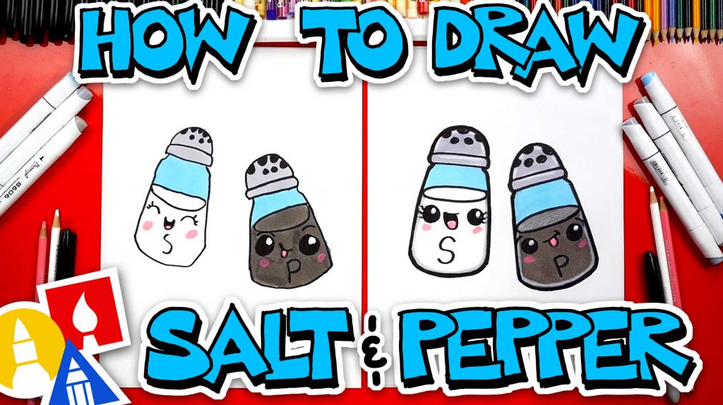 How To Draw Funny Salt And Pepper Shakers
