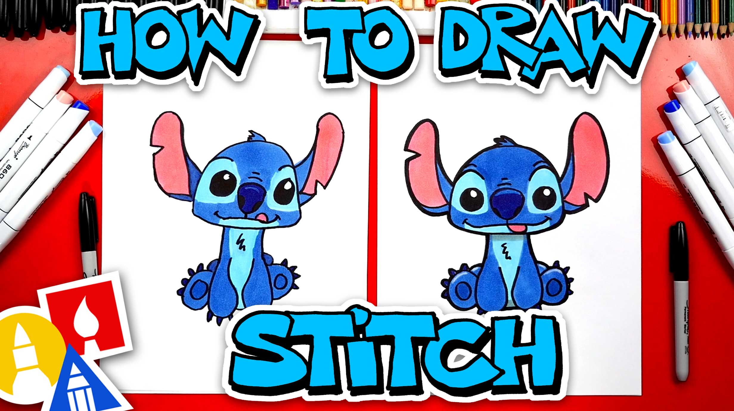 How To Draw Stitch From Lilo And Stitch - Art For Kids Hub