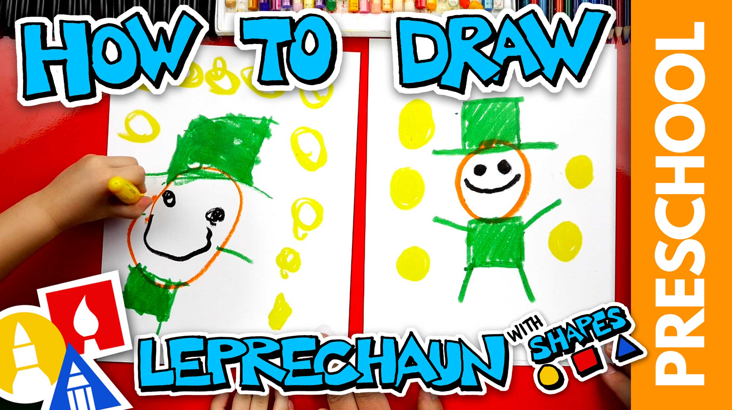 Drawing A Leprechaun Using Shapes - Preschool - Art For Kids Hub