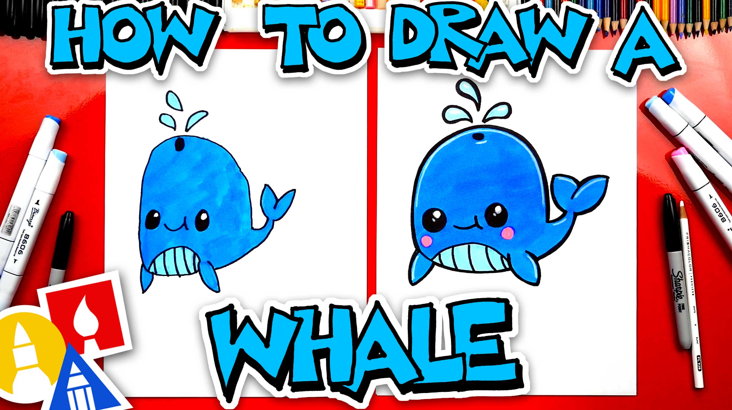 How To Draw A Funny Whale Art For Kids Hub