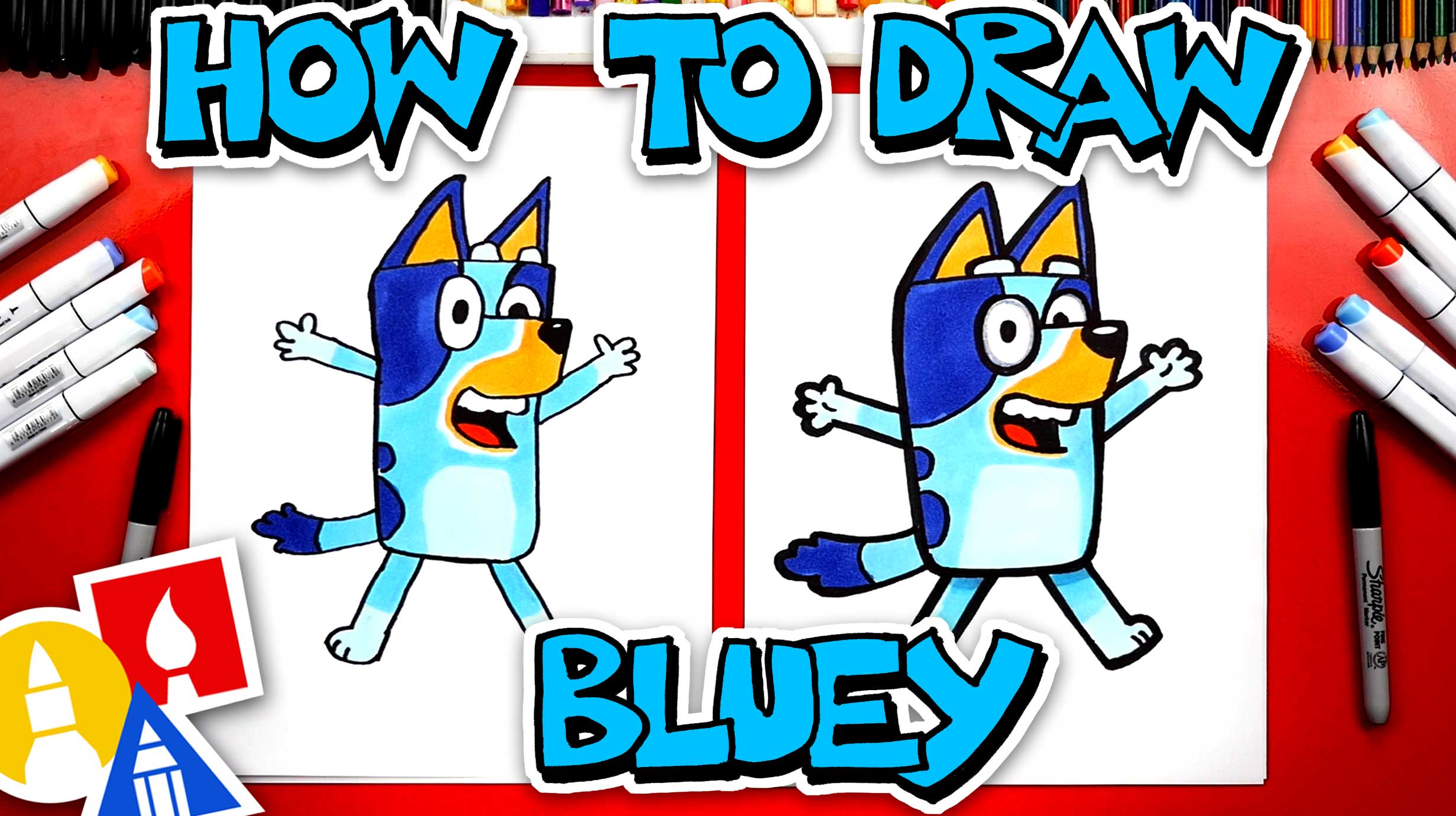 How To Draw Bluey - Art For Kids Hub