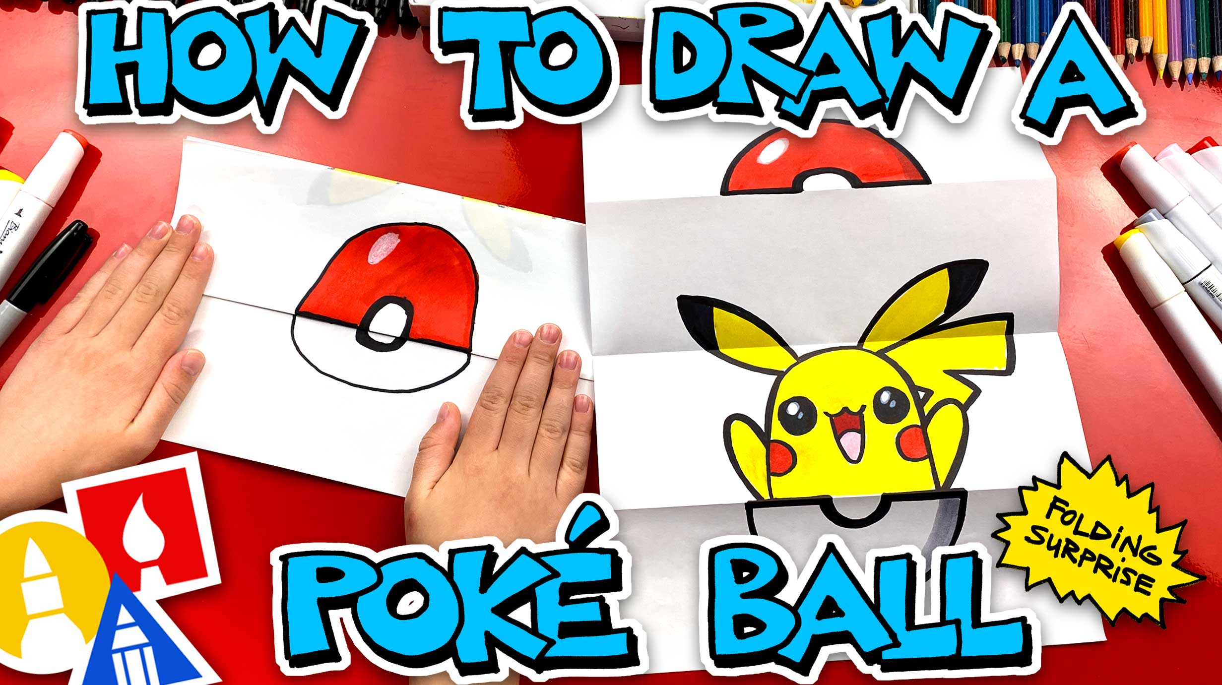 How To Draw A Poke Ball Folding Surprise Art For Kids Hub I started drawing from scratch. to draw a poke ball folding surprise