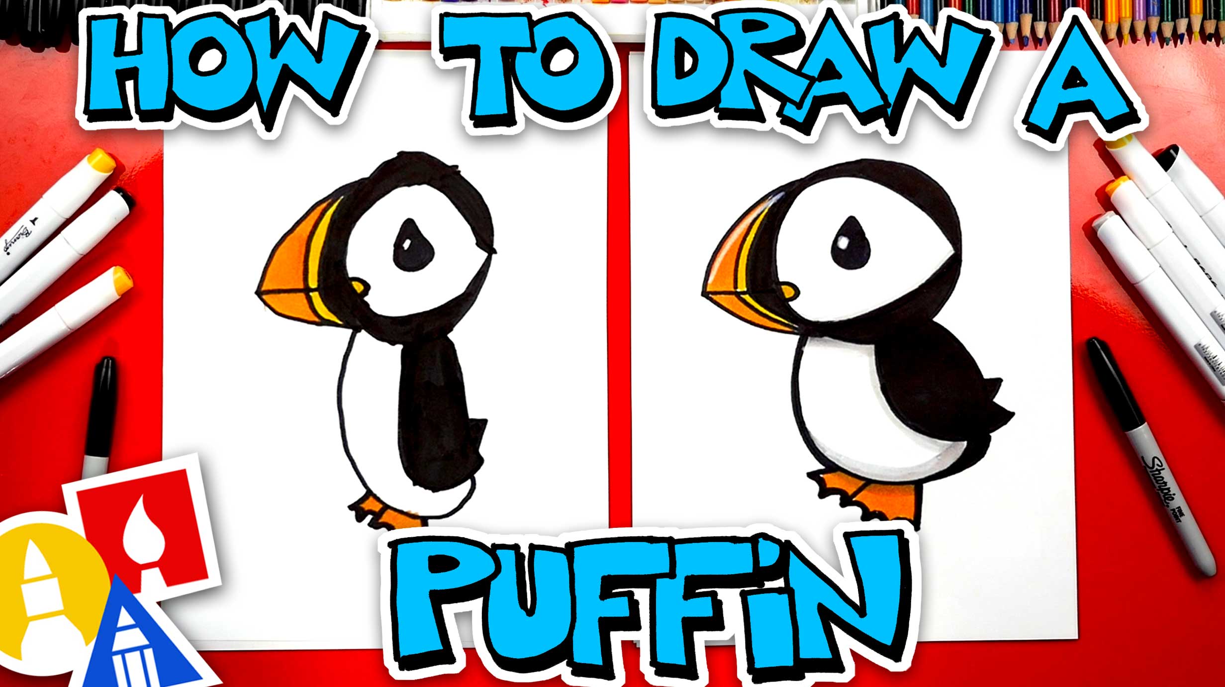 How To Draw A Puffin - Art For Kids Hub