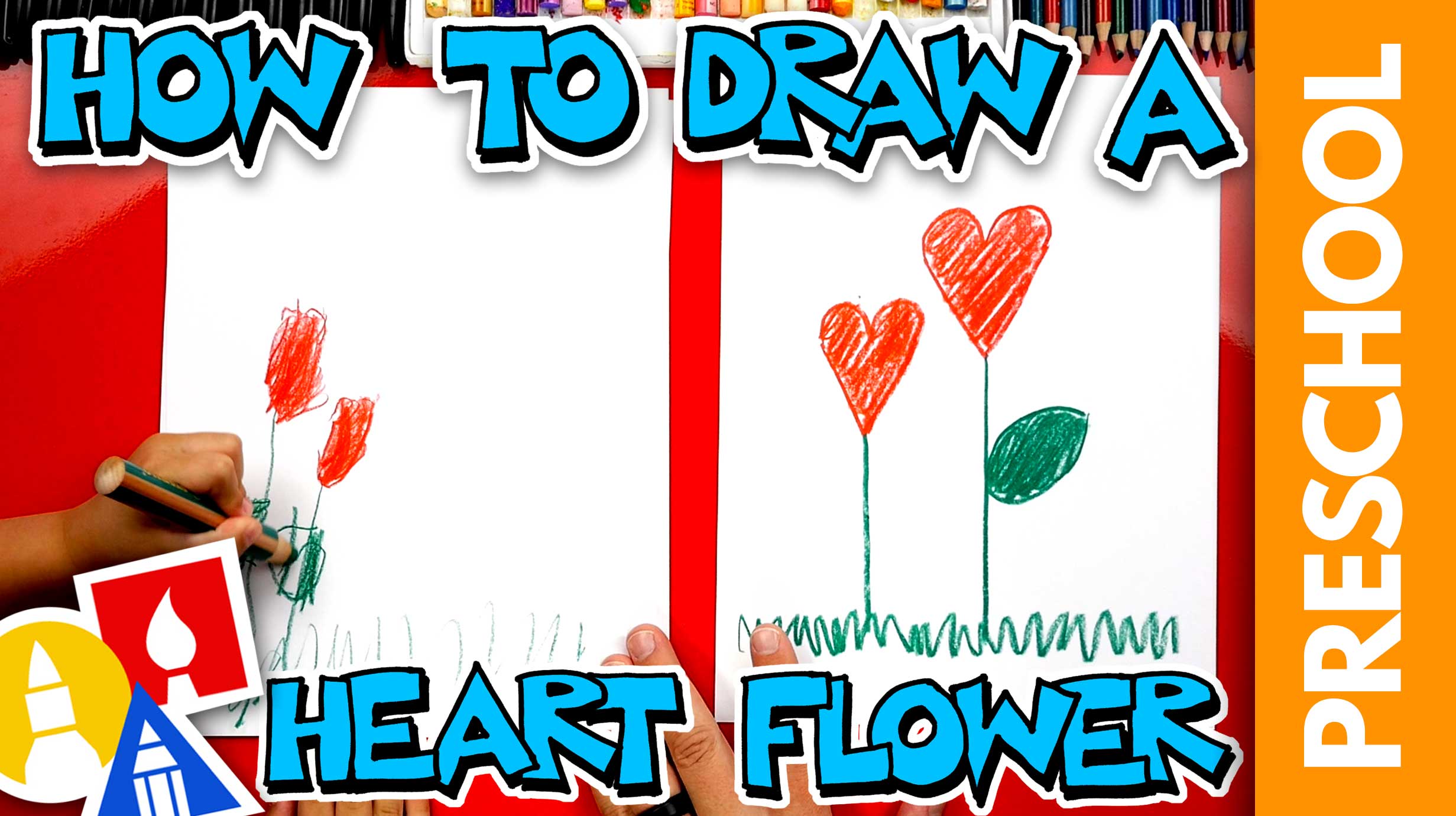 Drawing A Heart Flower For Mother's Day Preschool Art For Kids Hub