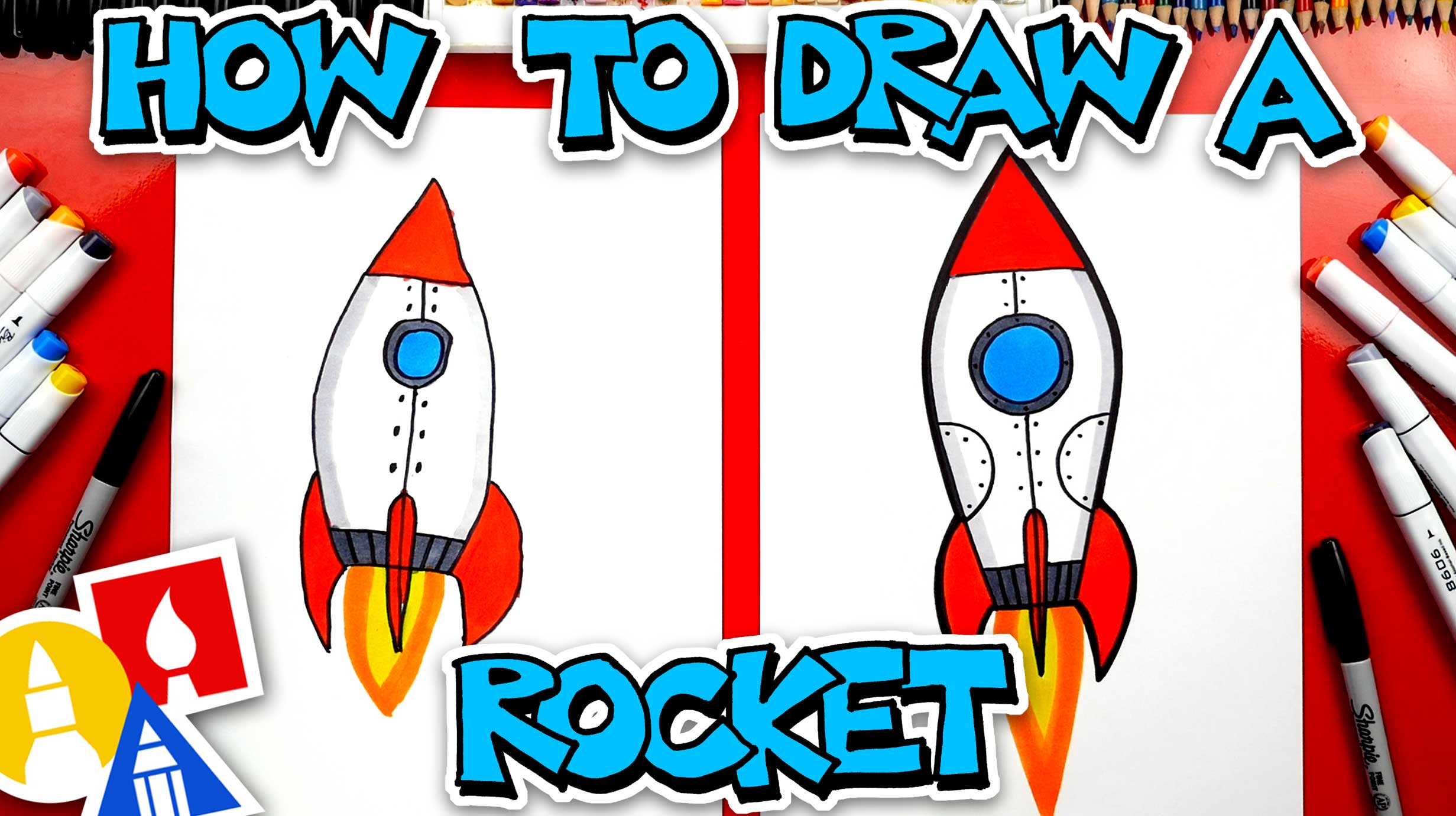 How To Draw A Rocket Ship Art For Kids Hub