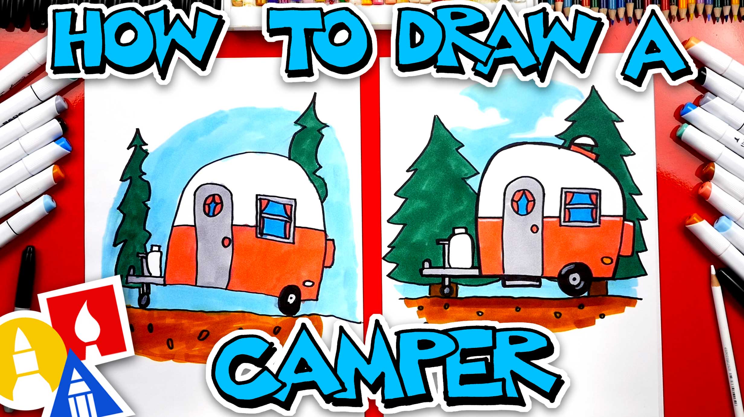 How To Draw An RV Camper - Art For Kids Hub