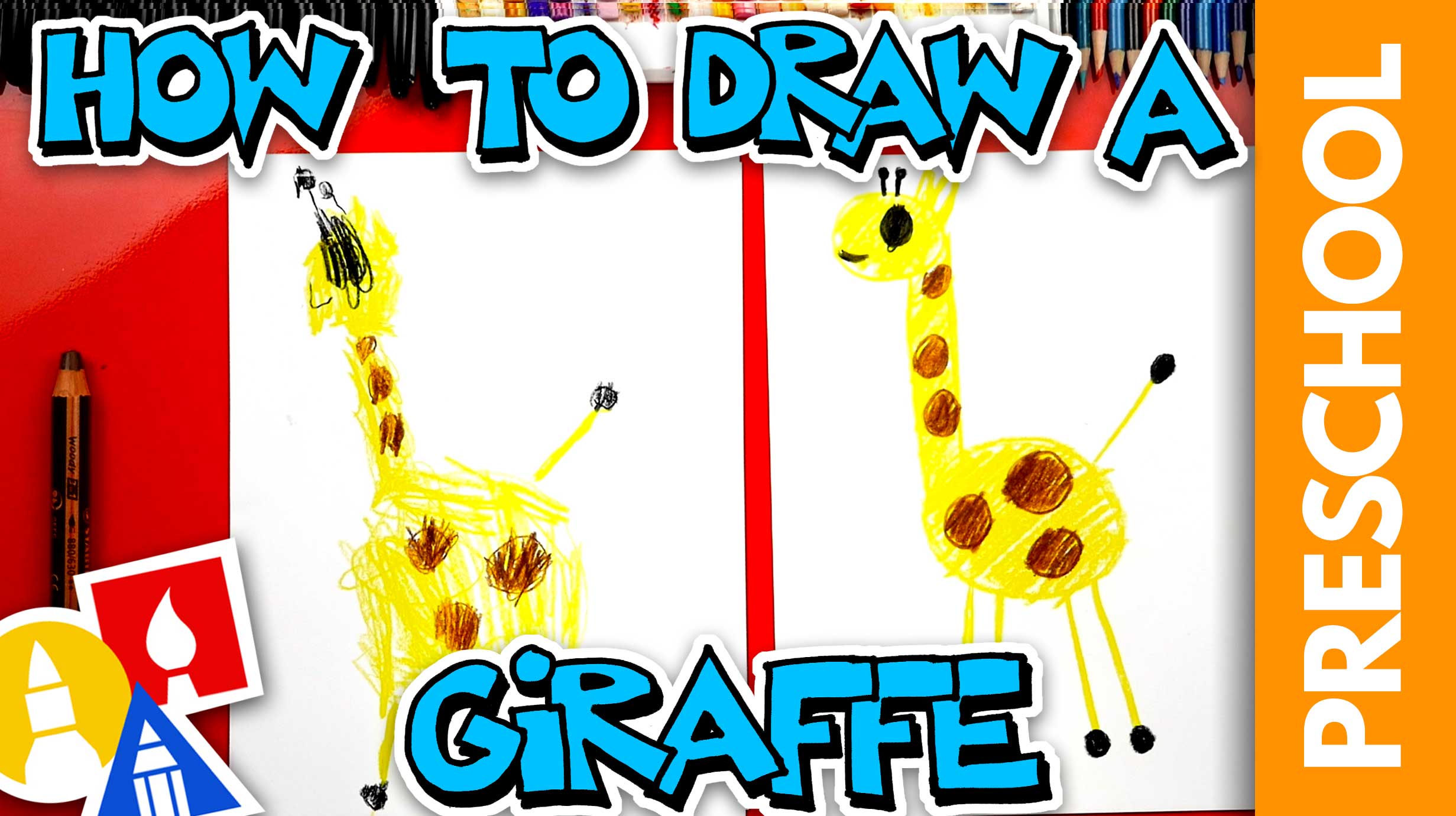 Drawing A Giraffe With Shapes - Preschool - Art For Kids Hub