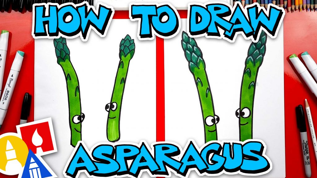 How To Draw Funny Asparagus Friends