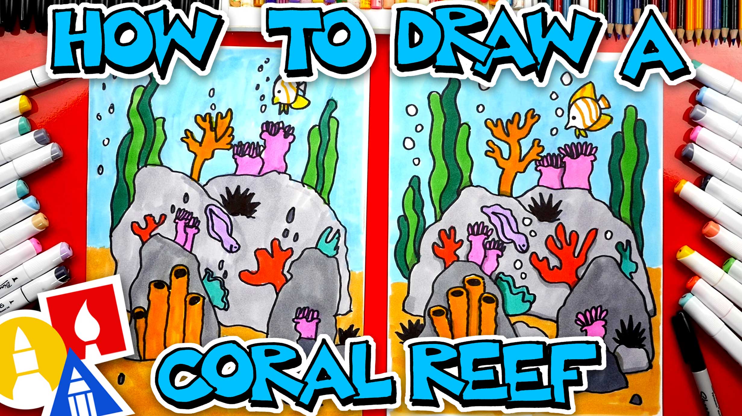 How To Draw A Coral Reef - Art For Kids Hub