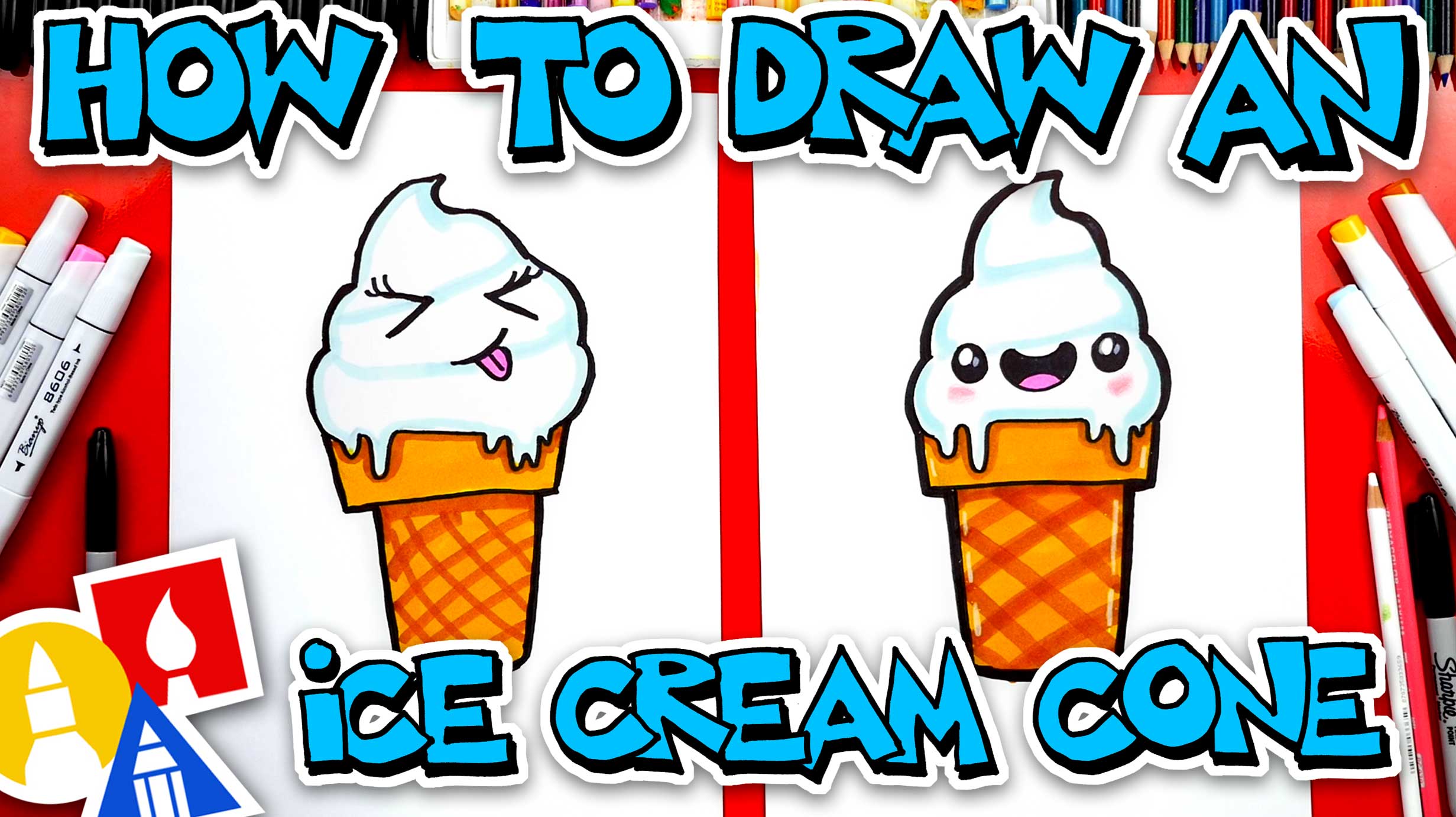 How To Draw Vanilla Ice Cream Soft Serve - Art For Kids Hub