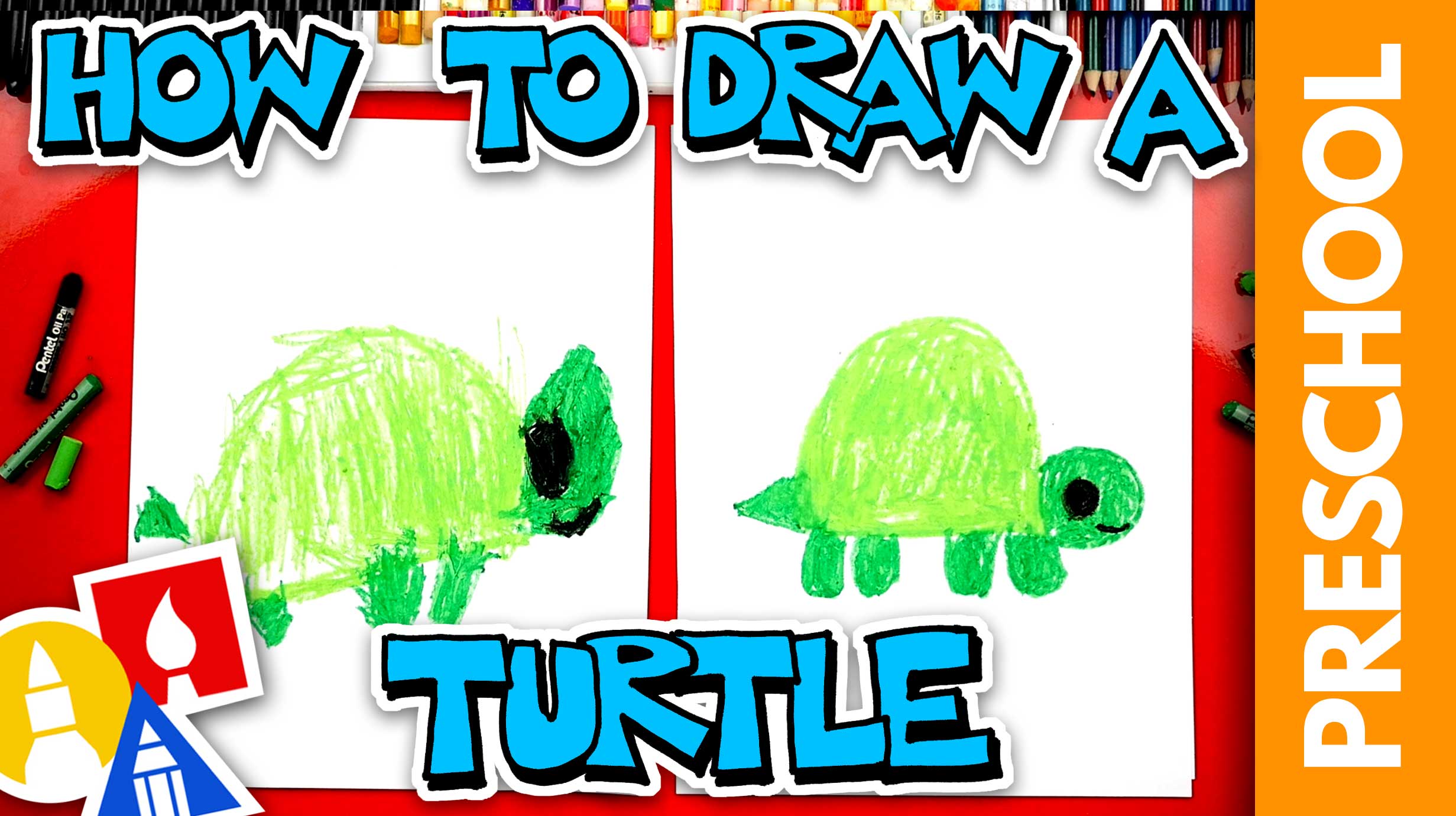 How To Draw A Turtle - Preschool - Art For Kids Hub