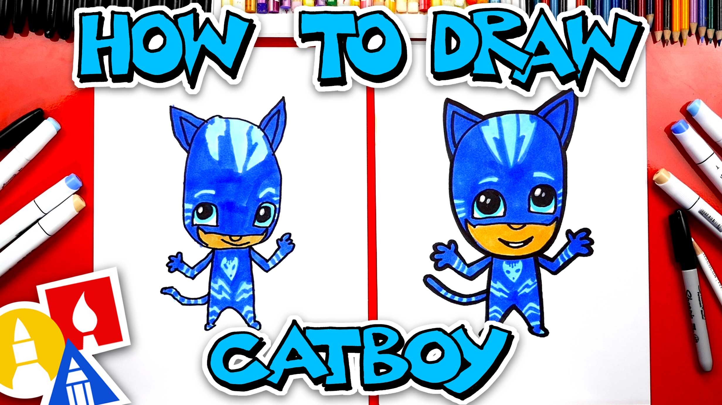 How To Draw Catboy From PJ Masks - Art For Kids Hub -