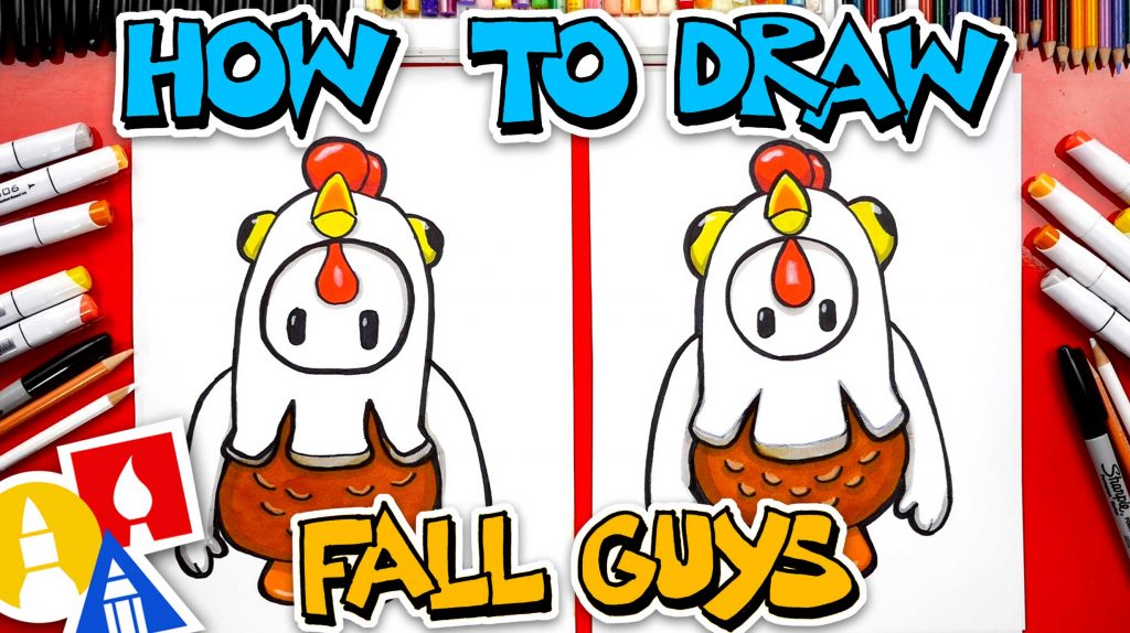 How To Draw Fall Guys Chicken Costume