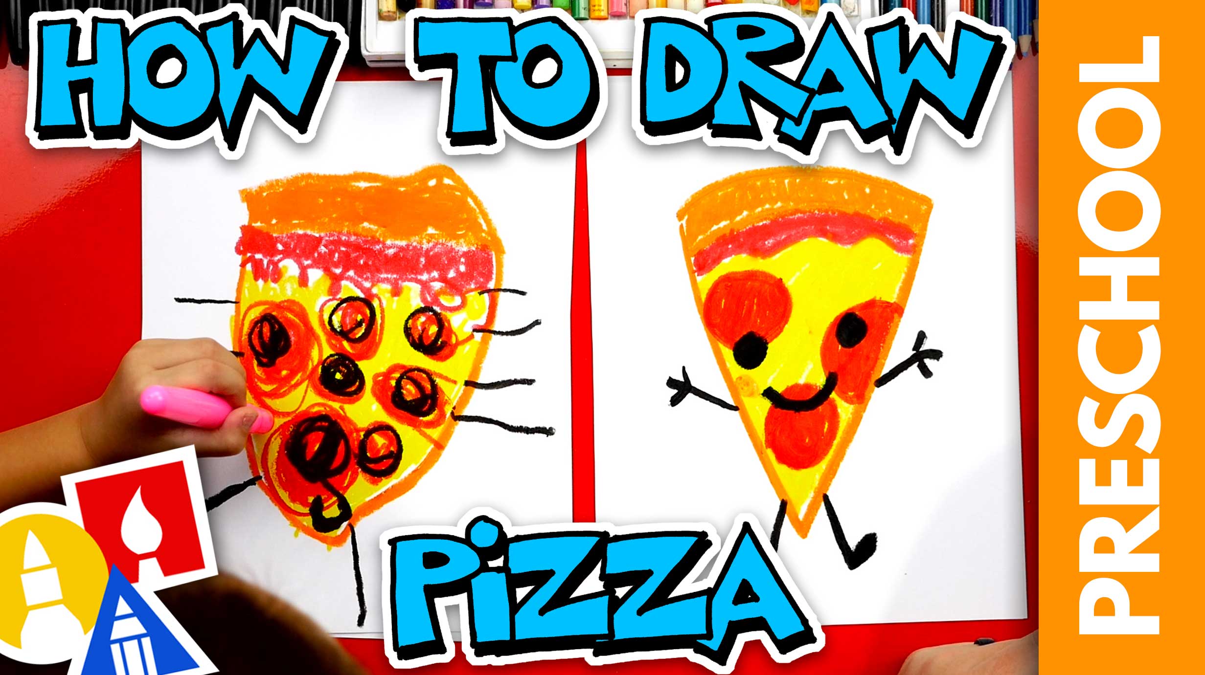 How To Draw Pizza - Preschool - Art For Kids Hub