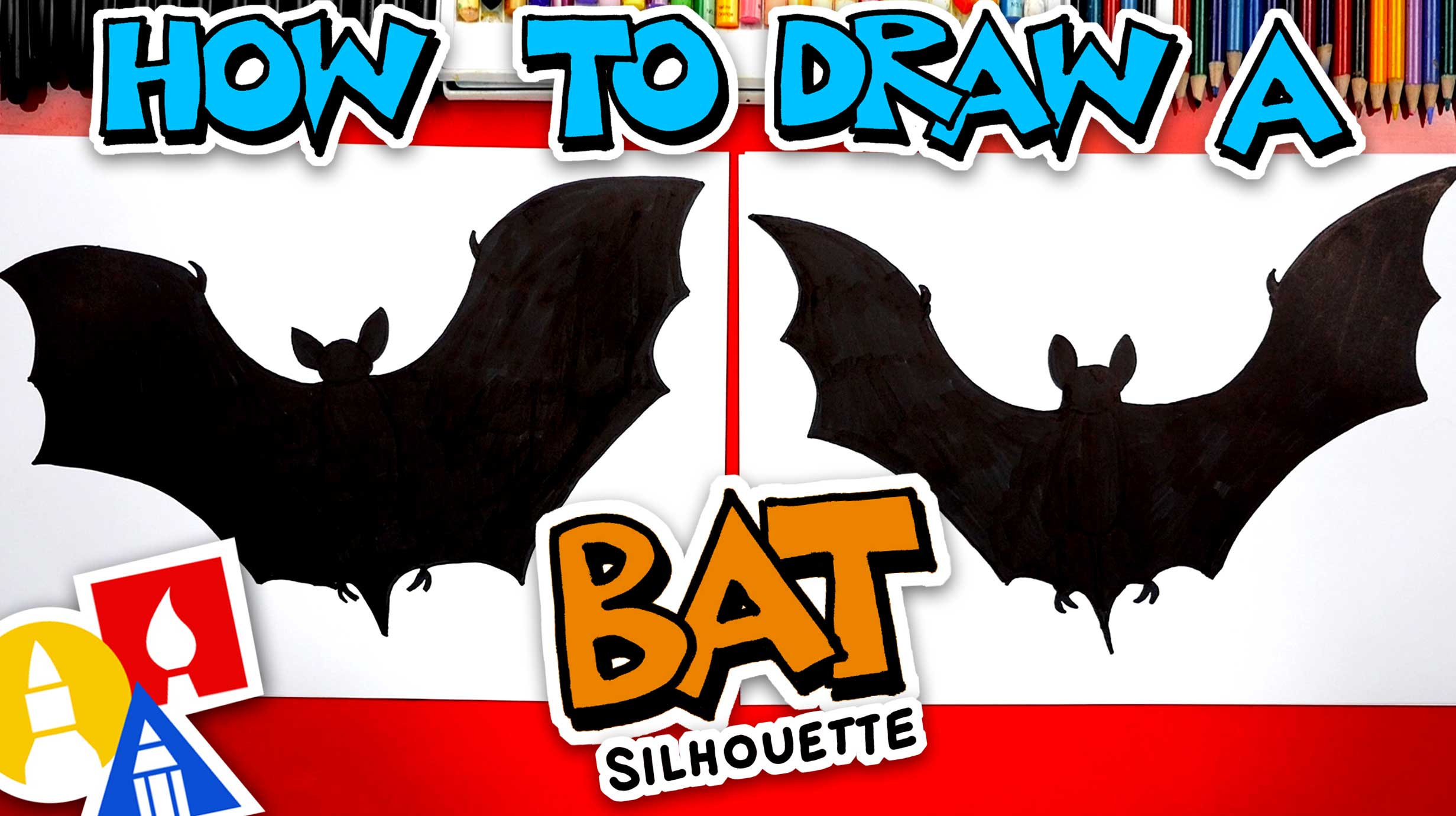 How To Draw A Cool Bat Silhouette - Art For Kids Hub
