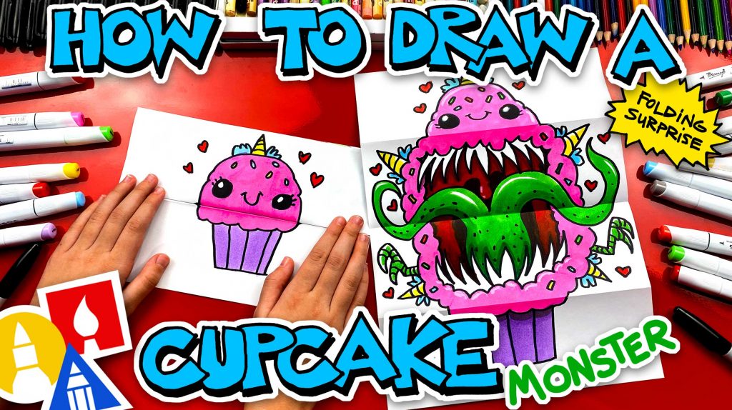 How To Draw A Cute Cupcake Monster Folding Surprise