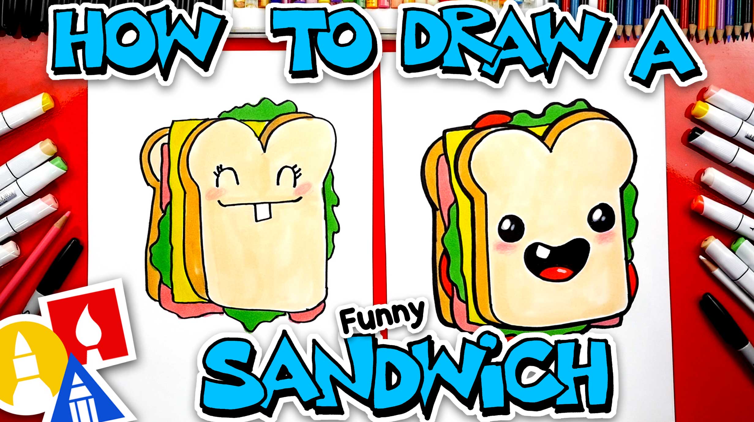 How To Draw A Funny Sandwich - Art For Kids Hub