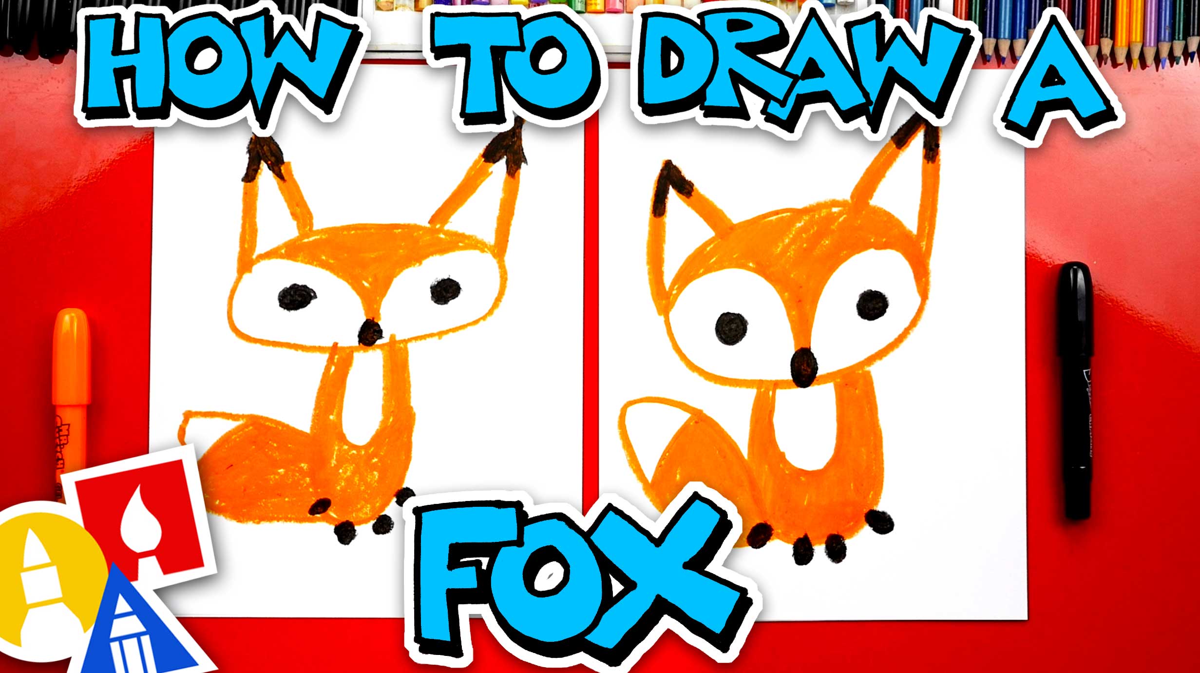 How To Draw A Cartoon Fox Art For Kids Hub