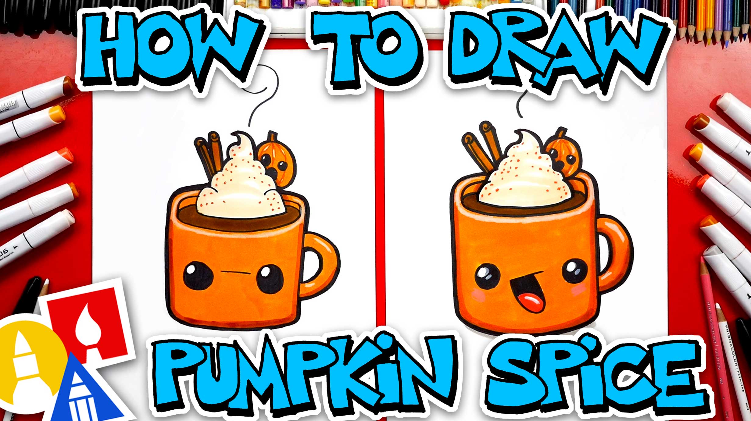 How To Draw Pumpkin Spice Hot Chocolate - Art For Kids Hub