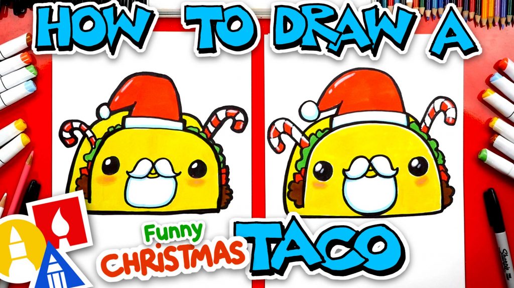 How To Draw A Funny Christmas Taco