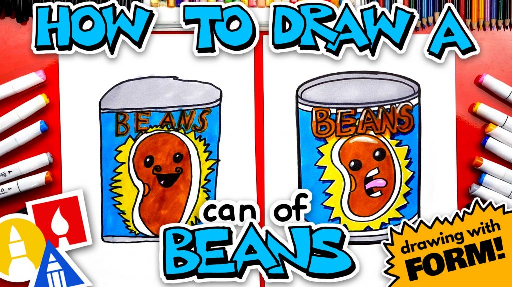 How To Draw A Funny Can Of Beans – Drawing With Form (Cylinder)