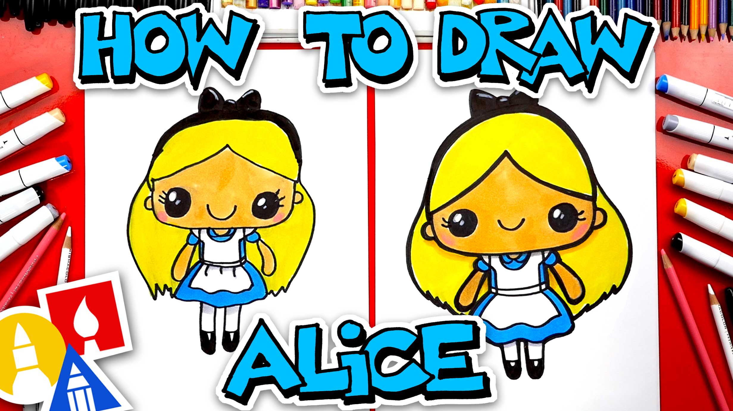 How To Draw Alice In Wonderland - Art For Kids Hub
