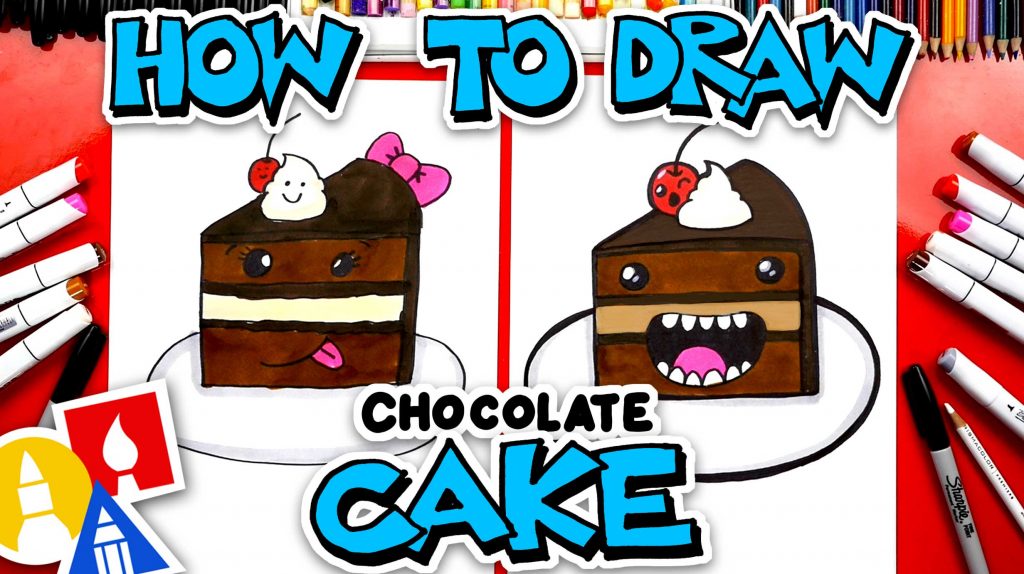 How To Draw Funny Chocolate Cake