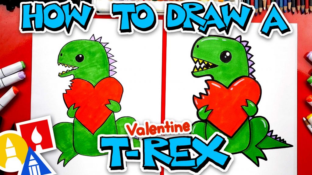 How To Draw A Funny Valentine T-Rex