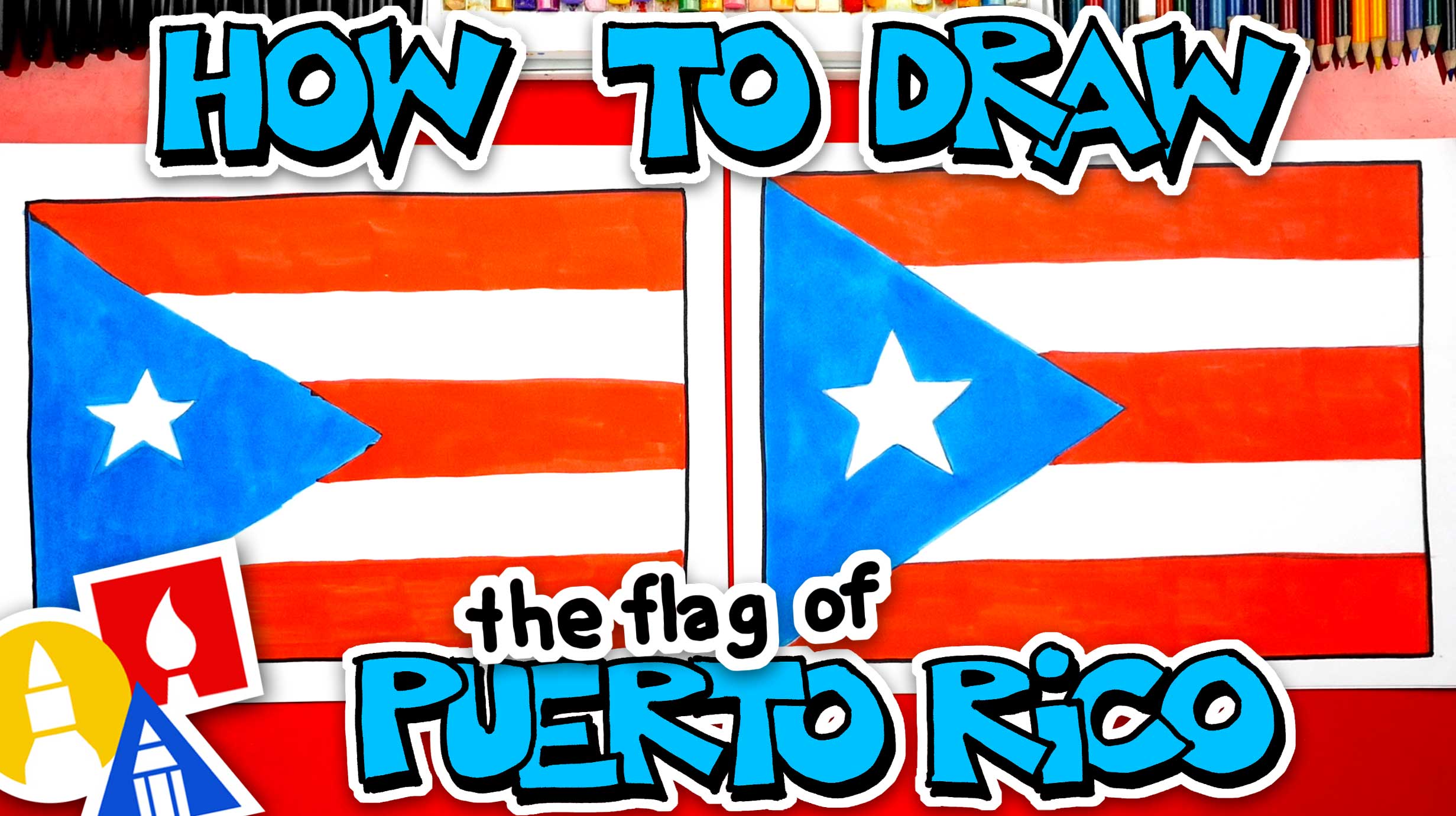 How To Draw The Puerto Rico Flag Art For Kids Hub