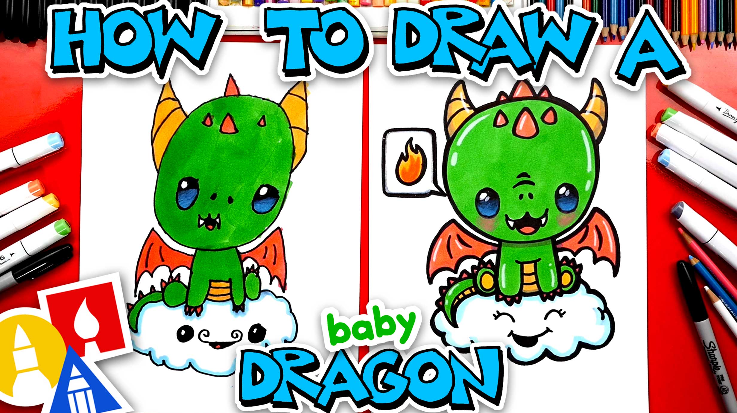 How To Draw A Baby Dragon - Art For Kids Hub -