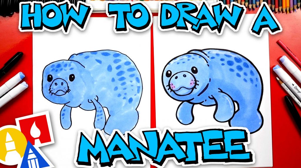 How To Draw A Cartoon Manatee