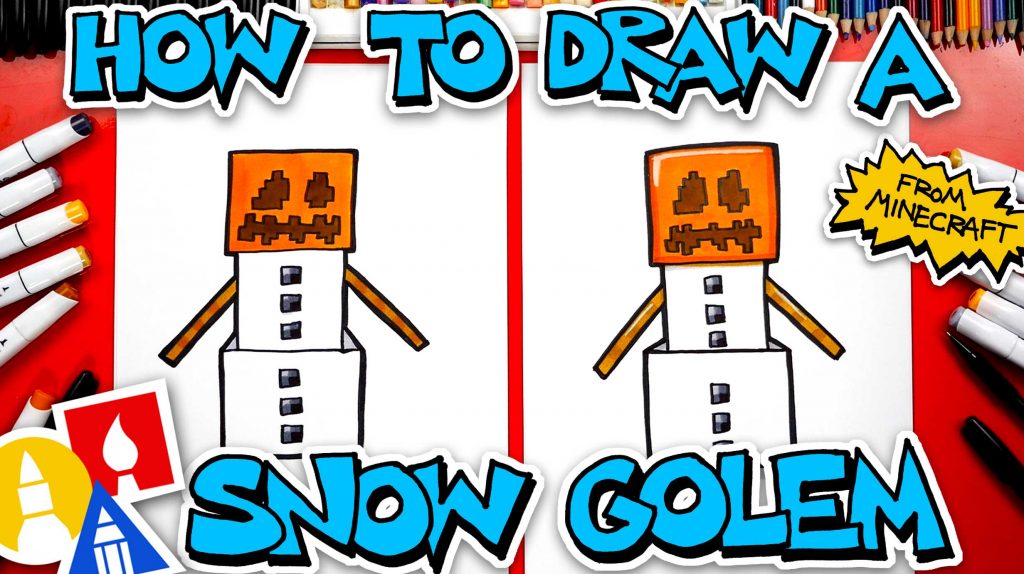 How To Draw A Snow Golem From Minecraft