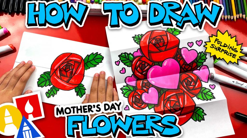 How To Draw Mother’s Day Flowers Folding Surprise