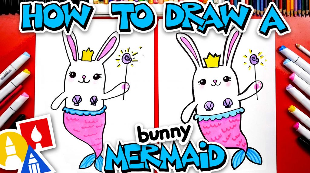 How To Draw A Cute Bunny Mermaid