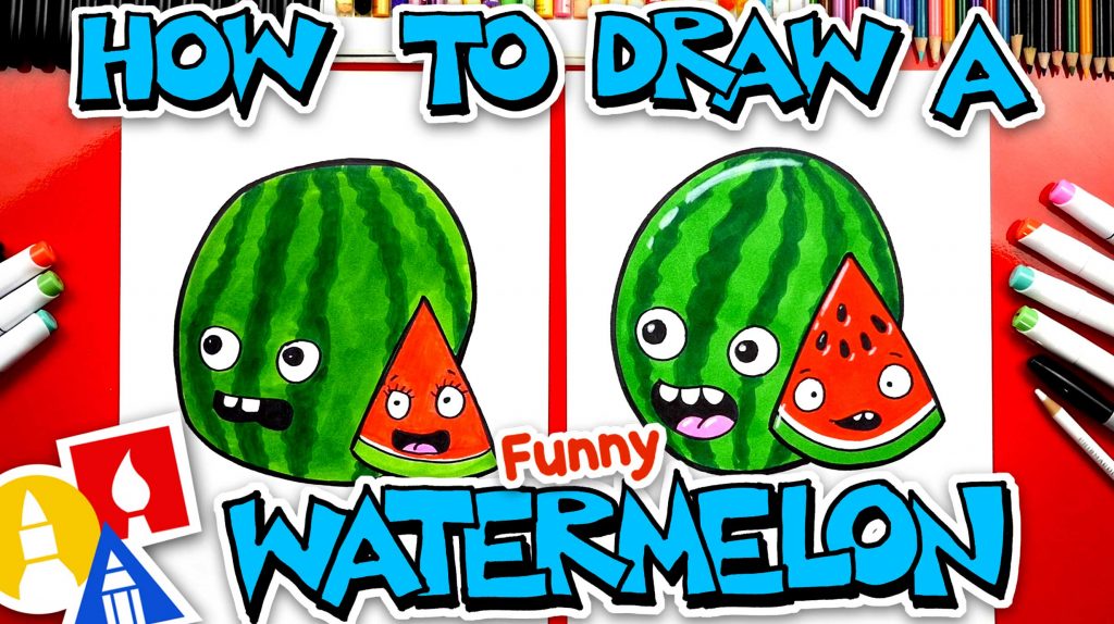 How To Draw A Funny Cartoon Watermelon
