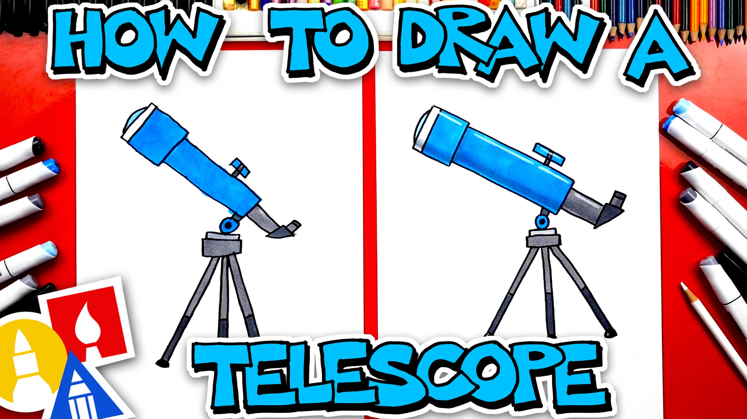 How To Draw A Telescope Art For Kids Hub