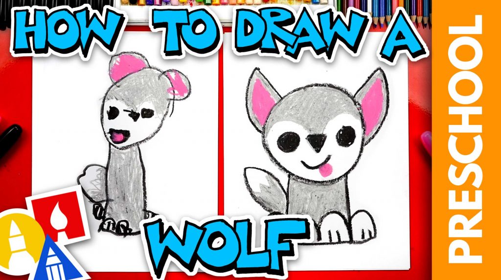 How To Draw A Wolf (or Husky) – Preschool